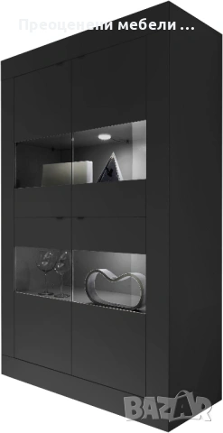 Шкаф Basic с витрина, снимка 3 - Шкафове - 53048576