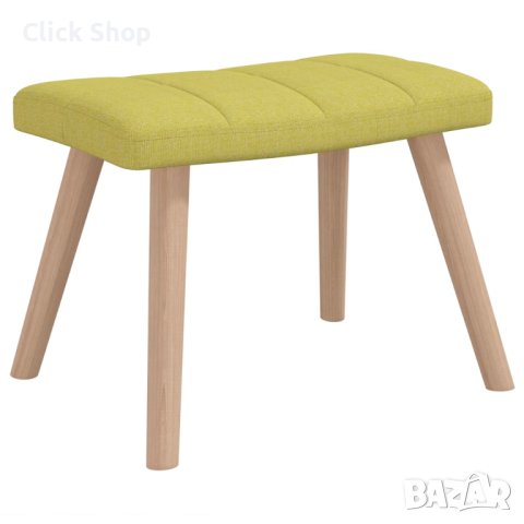 Люлеещ се стол с табуретка, зелен, плат, снимка 3 - Столове - 40305096