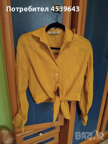 Ленена риза и черни дамски панталонки ZARA , снимка 6 - Къси панталони и бермуди - 52859310