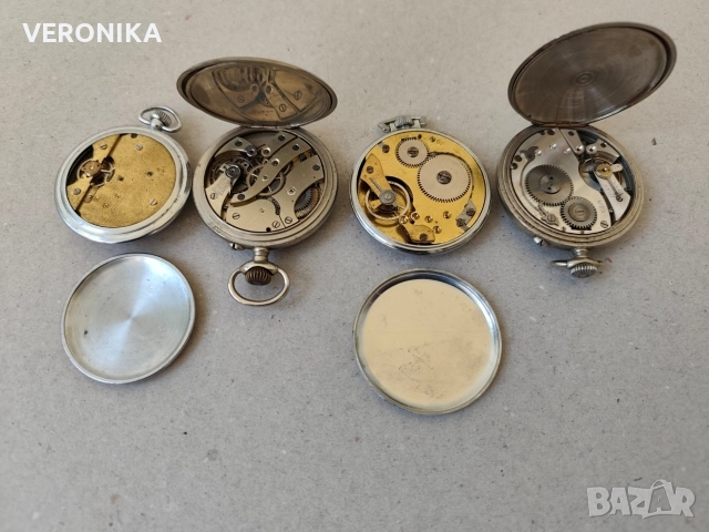 Лот Стари Джобни Часовници, снимка 4 - Антикварни и старинни предмети - 52680259