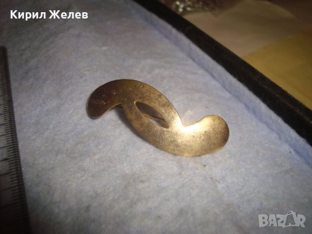 СТАРА ПОЗЛАТЕНА РЕТРО АР НУВО СТИЛНА БРОШКА от НЕРЪЖДАЕМА СТОМАНА МАЙСТОРСКА ИЗРАБОТКА 29071, снимка 6 - Антикварни и старинни предмети - 37719423