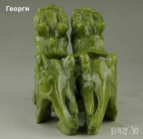 Естествен зелен нефрит, ръчно изработена двойка дракони, снимка 7 - Ръчно изработени сувенири - 37828280