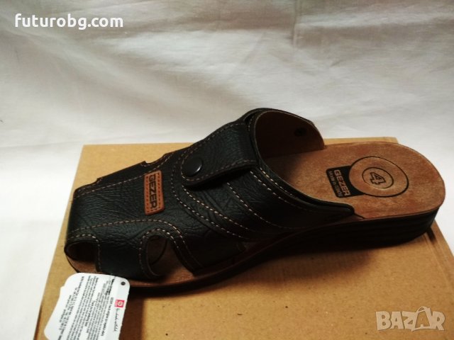 Черни чехли-сандал за мъже, снимка 3 - Мъжки чехли - 32655151