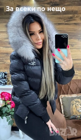 Karl Lagerfeld Дамско Лачено Зимно Яке С Естествен Пух На Качулката - 2 Цвята Код W.S.O.15, снимка 3 - Якета - 52568794