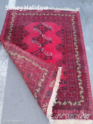 Ръчно тъкан Авганска килим, снимка 8 - Килими - 51756365