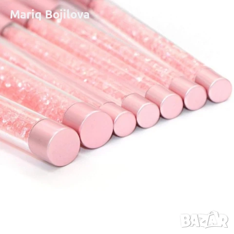 Четки за грим с кристални дръжки - 7 броя HZS86, снимка 17 - Козметика за лице - 47729293