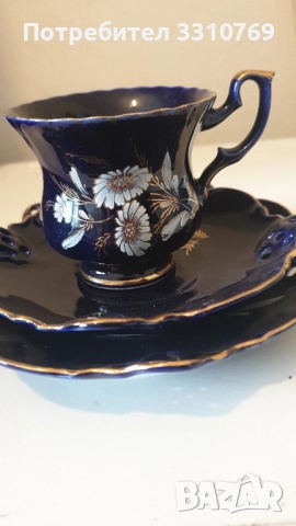 Красива порцеланова чаша (троен сет)., снимка 1