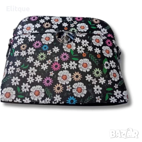 Красива дамска чанта за през рамо на цветя