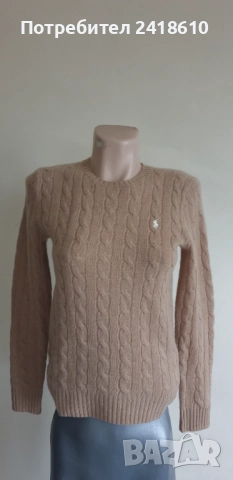 POLO Ralph Lauren Cable Wool / Cashmere Knit Womens Size S  ОРИГИНАЛ! Дамски Пуловер , снимка 2 - Блузи с дълъг ръкав и пуловери - 52352586