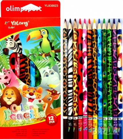 Цветни моливи Yalong, 12 цвята (120050) Висококачествени дълги цветни моливи, комплект 12 цвята. 