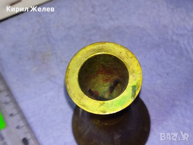 СТАР БРОНЗОВ СВЕЩНИК - ЗВЪНЧЕ / КАМБАНКА За КОЛЕКЦИЯ РЕТРО ИНТЕРИОР 42664, снимка 8 - Вази - 43828104