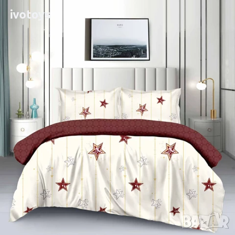 Двулицево спално бельо (размер за приста), 4 части - Модел WS17064, снимка 1