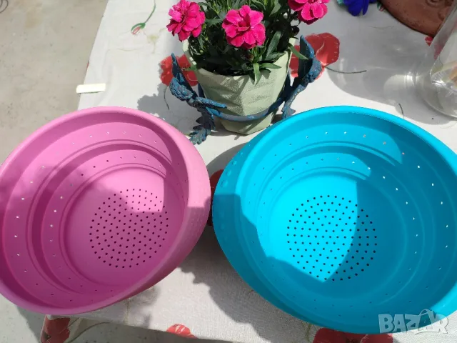 2 силиконови нови гевгири сгъваеми цедки вносни, снимка 2 - Аксесоари за кухня - 50053028