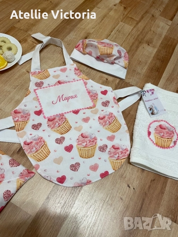 Детски готварски комплект от шапка и престилка , снимка 2 - Други - 52394783