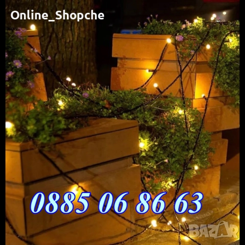 Коледни лампички 100 метра на макара, жълта светлина, водоустойчиви, снимка 2 - Декорация за дома - 52424634