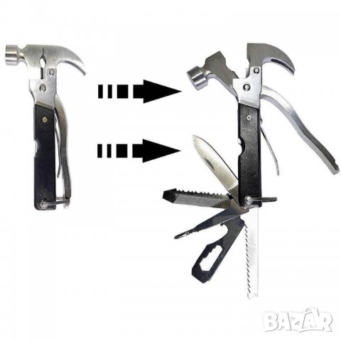 Мултифункционален инструмент чук-клещи 14 в 1, снимка 3 - Клещи - 33262528