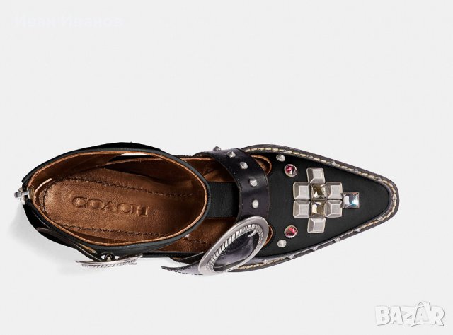  COACH Дизайнерски Изрязани ботуши  Western Creeper номер 37,5, снимка 2 - Други - 40304070