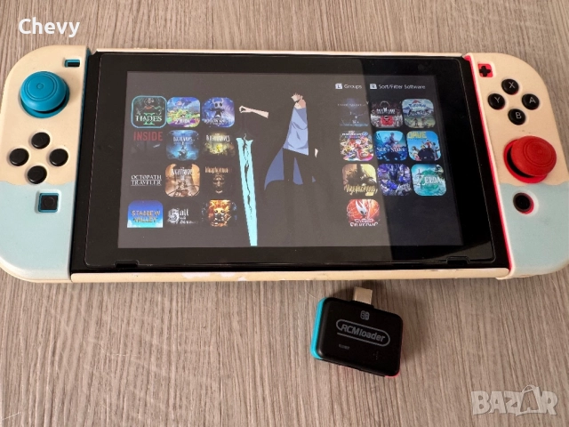 Nintendo Switch V1 хакнат(128GB SD карта), снимка 3 - Nintendo конзоли - 52132213