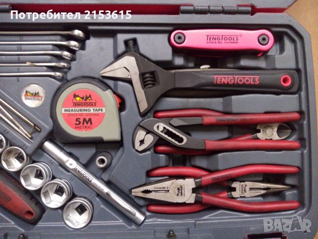 TENG TOOLS куфар качествена гидория 3/8 79части вложки отвертки клещи, снимка 6 - Куфари с инструменти - 43732007