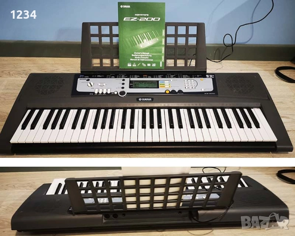 Синтезатор клавир YAMAHA EZ-200 с динамична светеща клавиатура 5 октави