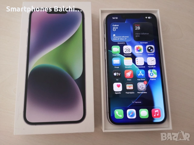 iPhone 14 Purple/256gb/100🔋 battery health , снимка 6 - Apple iPhone - 53363853