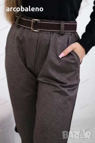 Дамски панталон от вискоза с фин десен, 3цвята , снимка 3 - Панталони - 48091895