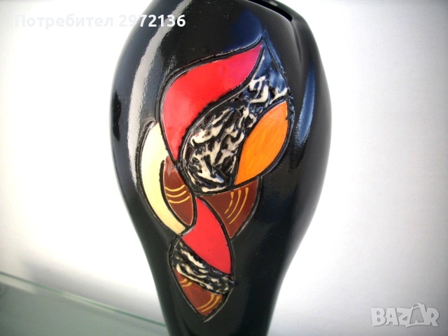 Ваза ръчно рисувана керамика, снимка 2 - Вази - 53131124