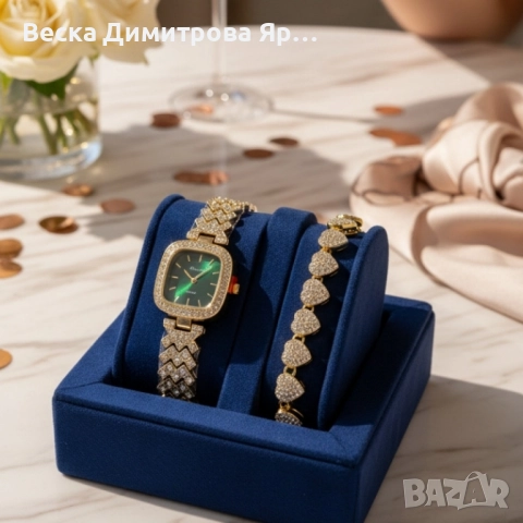 Елегантен дамски часовник с гривна – решение за подарък и ежедневен блясък, снимка 5 - Дамски - 52056629