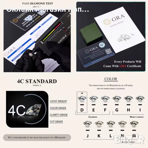 WOSTU Сребърно колие с диамант мойсанит и перла (сертификат), снимка 3 - Колиета, медальони, синджири - 52918178