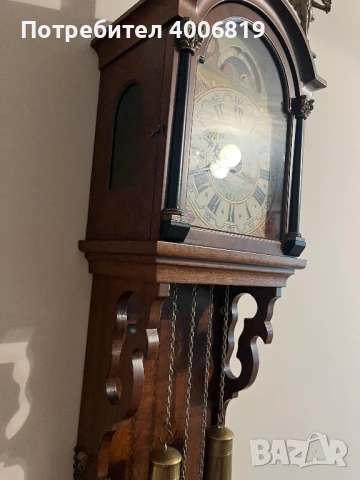 Античен,стенен-Фрезийски часовник,тъмен орех 1950-1960г.с махало, снимка 8 - Стенни часовници - 50571193