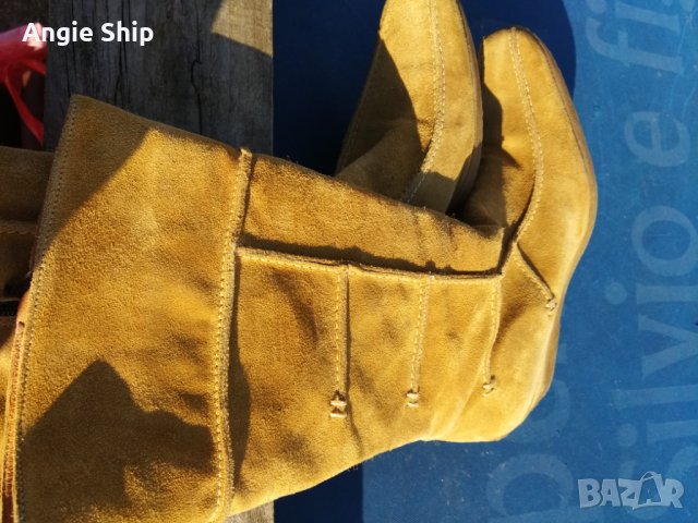 дамски боти до естествена кожа - велур, снимка 6 - Дамски боти - 26591352