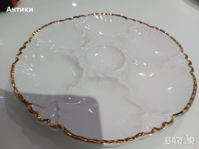 Порцеланово плато за стриди маркирано, снимка 13 - Чинии - 52642547