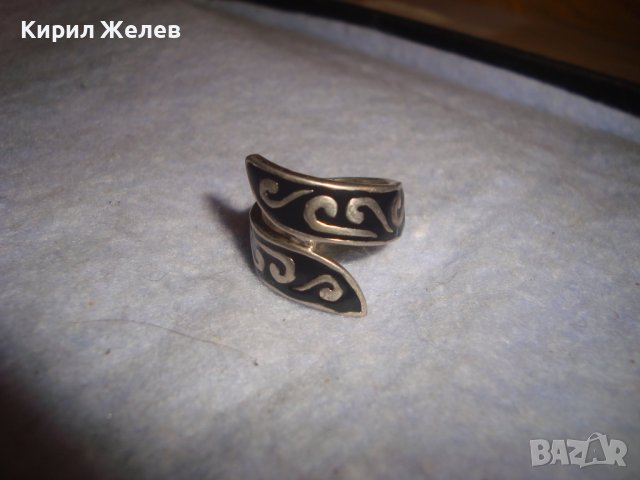 ПОСРЕБРЕН ЕМАЙЛИРАН СТИЛИЗИРАН МЕСИНГОВ АРТ МОДЕЛ ПРЪСТЕН ОРНАМЕНТИРАН 17511, снимка 4 - Пръстени - 37510260