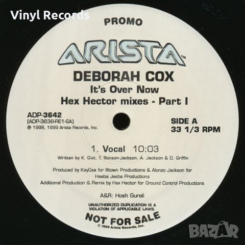 Deborah Cox – It's Over Now (Hex Hector Mixes - Part I) Vinyl 12"