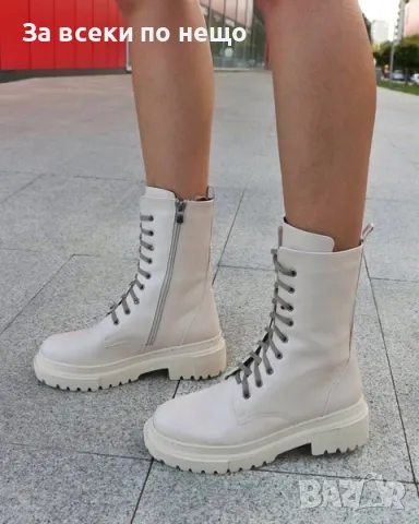 Дамски кожени равни боти - 2 налични цвята Код D1307, снимка 4 - Дамски боти - 47886895