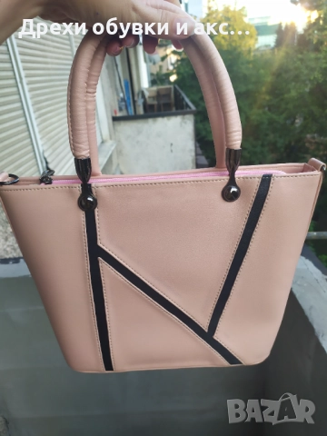 Нова дамска чанта розова чанта кожена чанта , снимка 8 - Чанти - 51526926