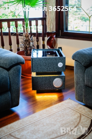 Смарт Шкаф SENSOR GLOW - безжично зареждане, Bluetooth стерео тонколона 20W, USB-A & USB-C, LED , снимка 2 - Шкафове - 52482636