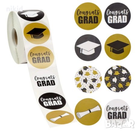 100 бр graduation завършване дипломиране самозалепващи лепенки стикери за ръчна изработка за подарък