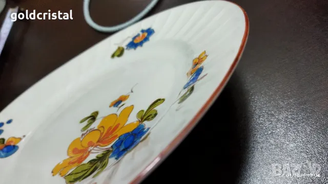 стар български порцелан плато кръгло, снимка 5 - Антикварни и старинни предмети - 48869933