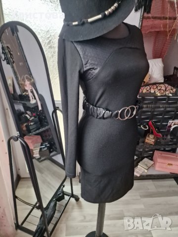 Плътна черна рокля по тялото с полугол гръб - 16,00лв., снимка 5 - Рокли - 24547489