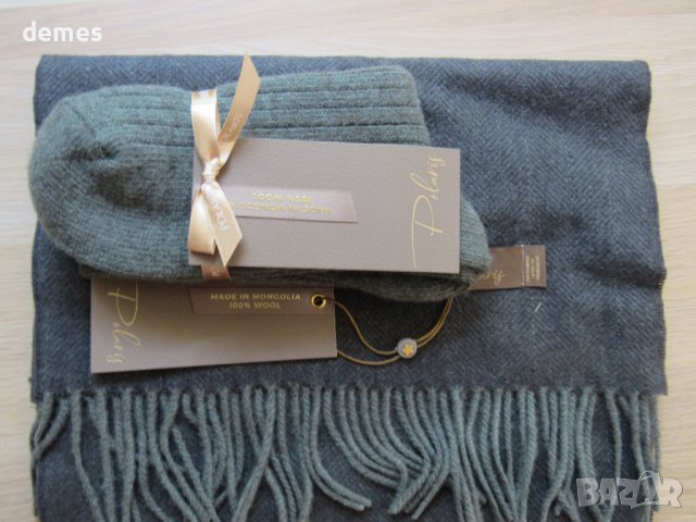 Луксозен комплект мъжки шал и чорапи 100% вълна, Монголия, снимка 8 - Мъжки чорапи - 37444016