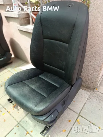 Седалка BMW F10 F11 Шофьорска черна кожена седалка за БМВ Ф10 Ф11 Седалка кожен салон
