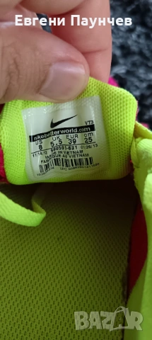 Дамски маратонки Nike размер 39 в розово и зелено , снимка 5 - Маратонки - 53470515