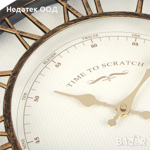 Стенен часовник, Декоративни, Латински цифри, Бронзови, 40.6x5 см, снимка 3 - Декорация за дома - 47376252