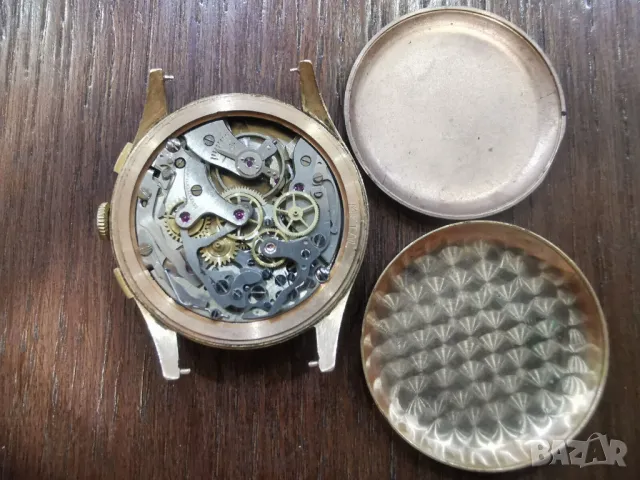 ЗЛАТЕН 18К ULTIMOR CHRONOGRAPHE 17 JEWELS , снимка 9 - Мъжки - 49274482