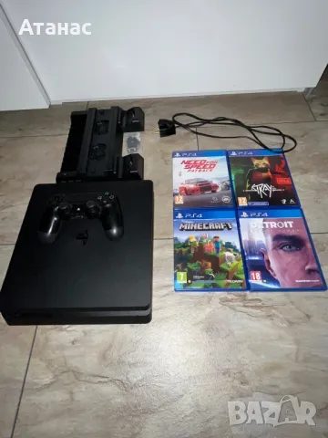 PS4 slim 4 игри+ охладителна станция