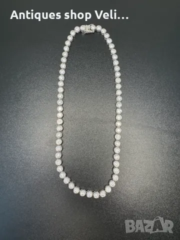 Сребърно колие с циркони №6281 , снимка 3 - Колиета, медальони, синджири - 48516874