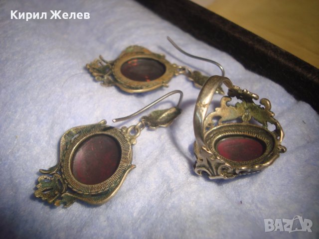 СТАРИННИ МЕЛХИОРЕНИ АР НУВО МАЙСТОРСКИ ПРЪСТЕН и ОБЕЦИ РЪЧНО РИСУВАНО Венецианско СТЪКЛО МУРАНО 7156, снимка 15 - Антикварни и старинни предмети - 37395604