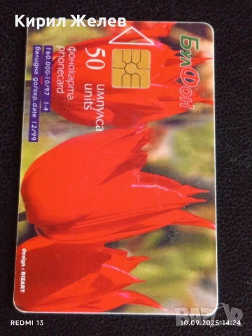 Четири фонокарти МОБИКА, БУЛ ФОН тема ЦВЕТЯ редки за КОЛЕКЦИЯ ДЕКОРАЦИЯ 50834, снимка 6 - Колекции - 51666432