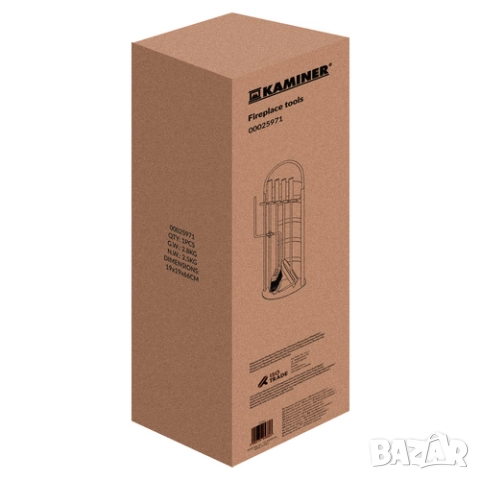 Комплект луксозни аксесоари за камина и печка на дърва-5в1 със стойка, снимка 8 - Камини - 51817415